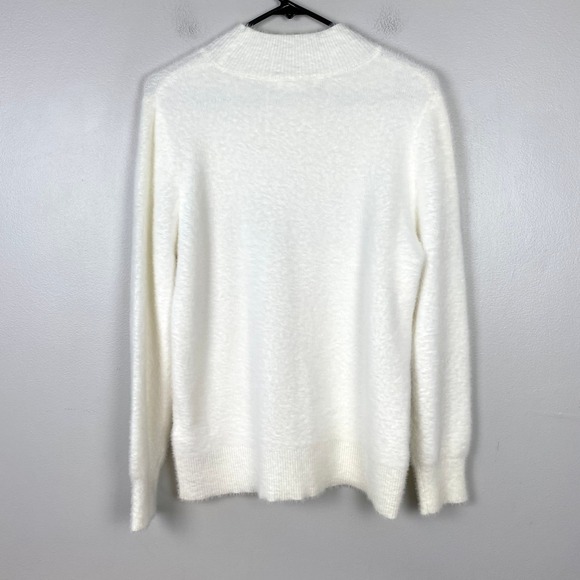 Bailey 44 Cream Fuzzy Mock Neck Sweater Pullover Super Soft Cozy Soft Girl Small - Picture 5 of 6